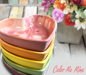 Burbank Color Me Mine Candy Heart Bowls