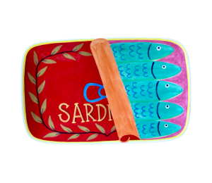 Burbank Color Me Mine Sardines Dinner Plate